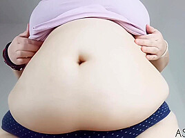 Worship My Big Belly And Asmriley With Belly Button