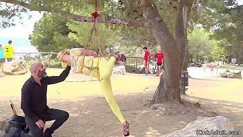 Yellow Hair Slut Anal Fucked Outdoor