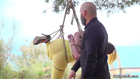 Yellow Hair Slut Anal Fucked Outdoor
