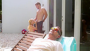 Young 18 Anal He Porks Her By The Steps Of The Pool And Blas