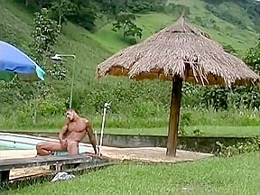 Young and Handsome Brazilian Man in hot shower and cumshot!