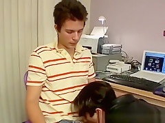 Young gay chainsmoker blows dicks of his butt buddies