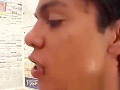 Young latino men switch work for bareback and blowjob