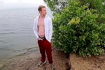 [abx][1][891] - The Guy Jerks Off His Big Beautiful Dick By The Lake