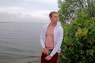 [abx][1][891] - The Guy Jerks Off His Big Beautiful Dick By The Lake