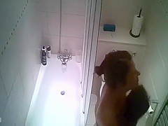 at home,in the shower Mature lady