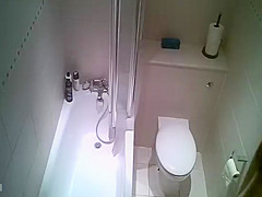 at home,in the shower Mature lady