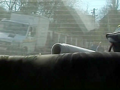 big natural girl pissing on street