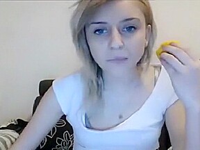 blonde girl strips on cam