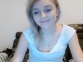 blonde girl strips on cam