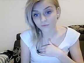 blonde girl strips on cam