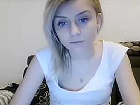 blonde girl strips on cam