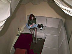 brunette riding dildo