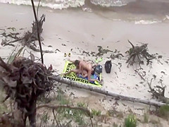 catches wild sex on a beach
