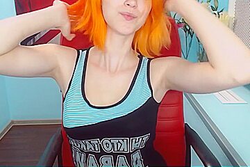 cute orange haired dutch teen 18+ cam play - 1