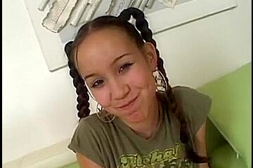 cute pigtail legal age teenager 18+ acquires penis
