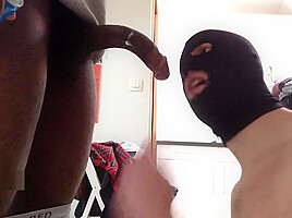 deepthroated by a big black cock