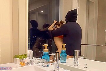ホtルの脱衣所てsex鏡に映る女子かめちゃエロかった最後は立ハックて果てたsex At The Hotel Dressing Room