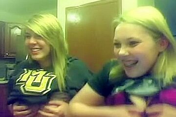 friends showing tits together on webcam