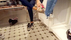 gf tries new high heels soft feets shoe shopping