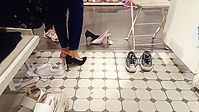 gf tries new high heels soft feets shoe shopping