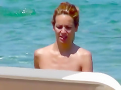 incredible blond topless and pussy ibiza beach