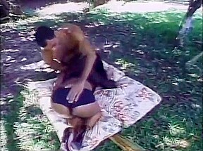 ladyboy Plays With Her ramrod while Getting plowed In Her butthole outdoors
