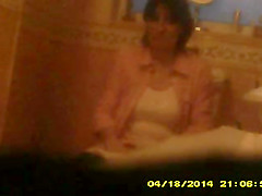 of mature girlfriend on the toilet