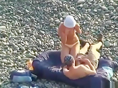 on public beach  Oral sex