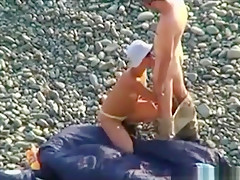 on public beach  Oral sex