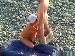 on public beach  Oral sex