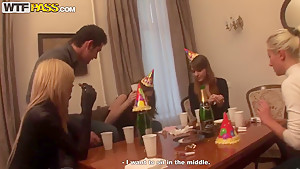 student 18+ party continues with hot group sex