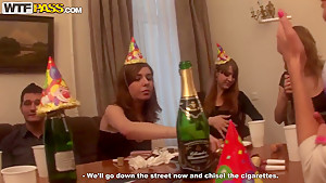 student 18+ party continues with hot group sex