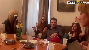 student 18+ party continues with hot group sex