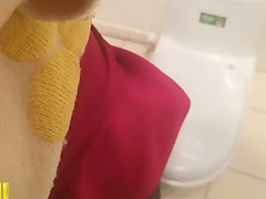 student 18+ and health teacher make love in the toilet