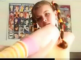 teen 18+ Girl Strips And Rubs Her Pussy