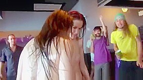 teen 18+ Sluts Get On Their Knees To Suck Another Thick Pecker