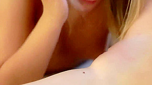 teen 18+ blonde lesbian gets oral from hungry young babe