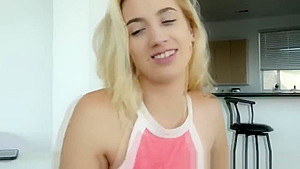 teen 18+ blonde rides cock and ends with cum in mouth