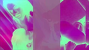 teen 18+ ladyboy in sexy red dress strokes her fat cock on the chair