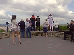teen 18+ sucks huge dick in public