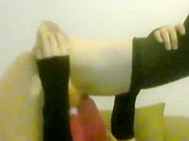 trans girl in chastity fucks her ass doggystyle