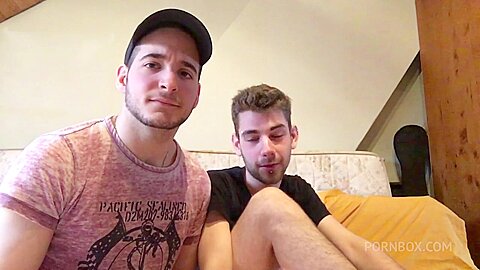 two badboys fuckinfg with PISS and sneaker in bacrkoom - PissVids