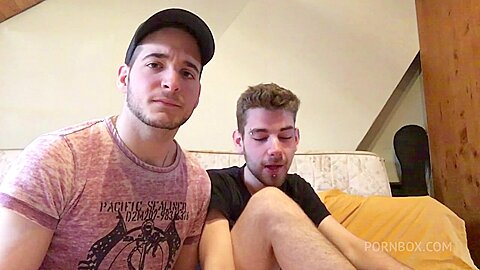 two badboys fuckinfg with PISS and sneaker in bacrkoom - PissVids