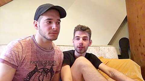 two badboys fuckinfg with PISS and sneaker in bacrkoom - PissVids