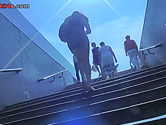 upskirt video of a sexy brunette's ass