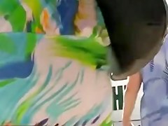 very good lady in miniskirt