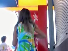 very good lady in miniskirt