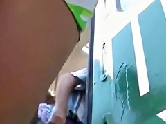 very good lady in miniskirt