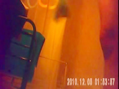27 yo brunette with a great bush caught by in shower